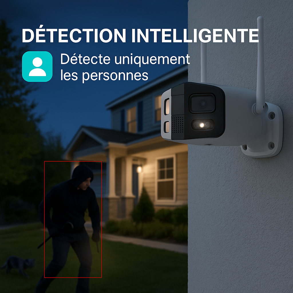 Cámara de Vigilancia Exterior WiFi 4K Gran Angular 180° con IA Tuya