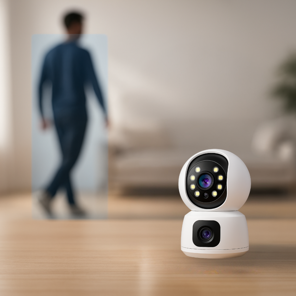 Cámara de Vigilancia Interior 360° 4K con IA y Seguimiento Inteligente