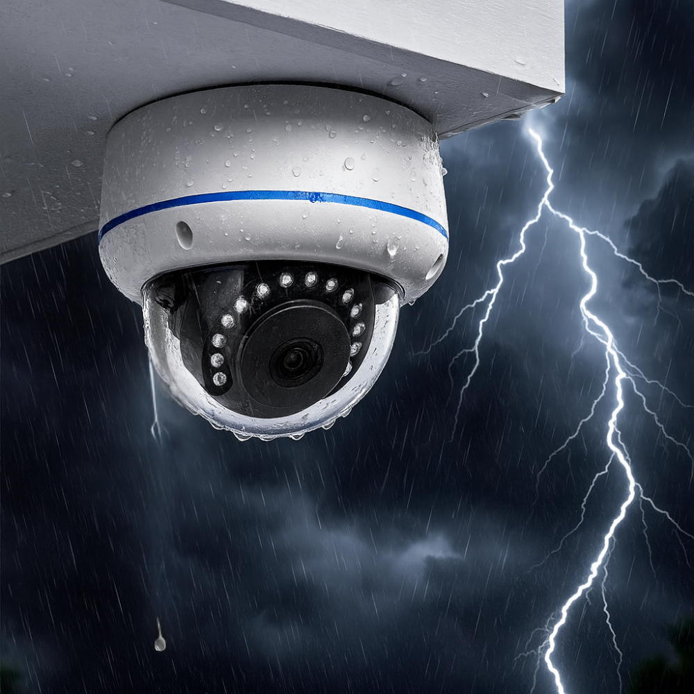Cámara domo de vigilancia exterior UHD 5MP con detección IA – Tuya