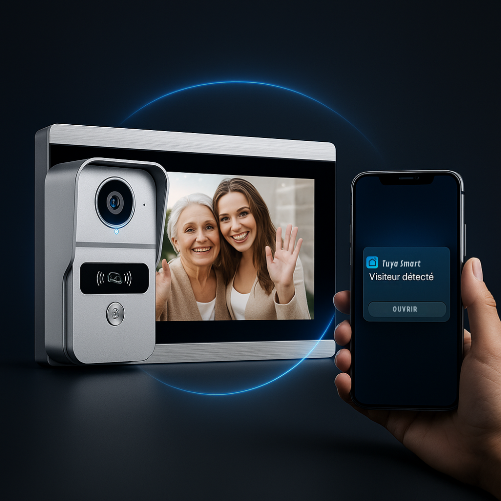 Intercomunicador de vídeo WiFi Tuya con pantalla táctil 10″