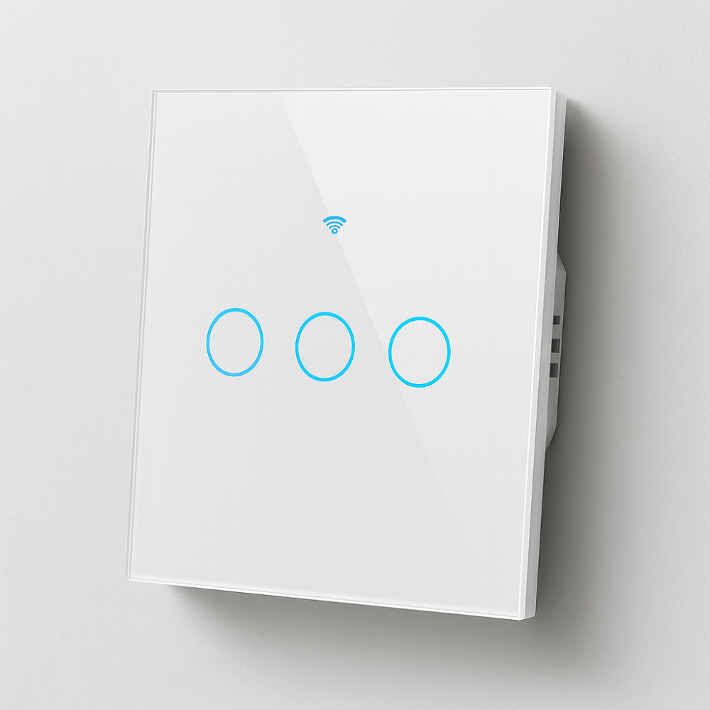Interruptor Inteligente WiFi con Control por Voz y Pantalla Táctil