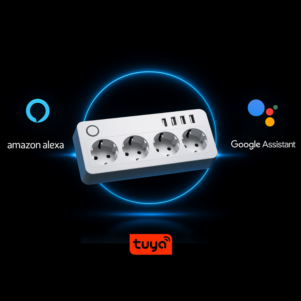 Regleta inteligente WiFi con enchufes y puertos USB
