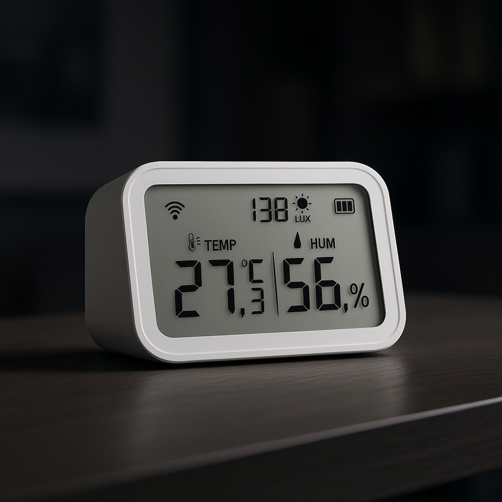 Sensor de temperatura y humedad inteligente WiFi/Zigbee Tuya con pantalla LCD