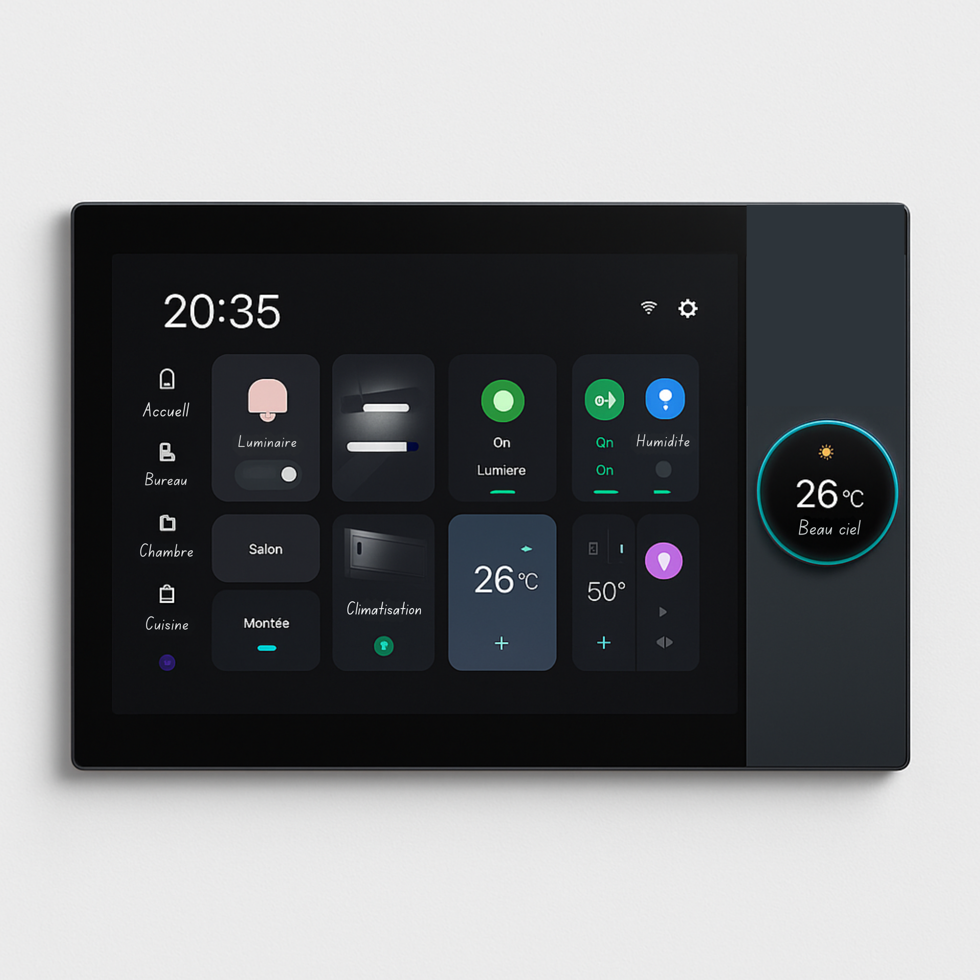 Panel de control domótico Tuya Zigbee con pantalla táctil inteligente