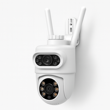 Cámara de Vigilancia Exterior WiFi 4K PTZ con Doble Lente y Visión Nocturna